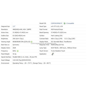 Écran LCD d'origine neuf COM35H3P09UTC pour application industrielle COM35H3P09UTC - Product Image 3