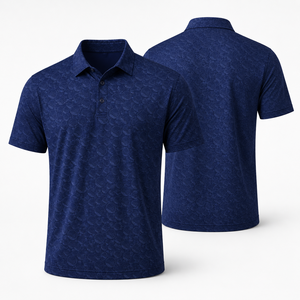Polo de golf personnalisé pour homme avec motif tonal, anti-humidité, séchage rapide, extensible dans les 4 sens, OEM ODM Marque Privée - Product Image 4