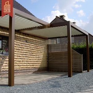Pergola motorisée électrique intelligente en aluminium pour extérieur avec stores, 10x16, 10x19, 10x20, 20x10 - Product Image 4