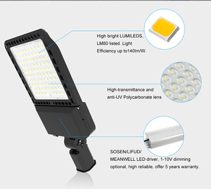 En stock US Canada a mené la lumière de boîte à chaussures IP66 100w 150w 200w 240w 300w a mené des lumières de parking de réverbère - Product Image 5