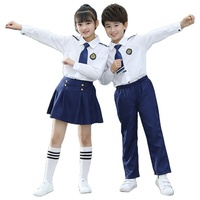 Uniforme de pilote de ligne bleu marine unisexe pour enfants vêtements pour enfants pour les costumes de capitaine garçon de performance de fête