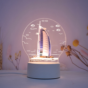 Đèn Ngủ Acrylic 3D Kiến Trúc Dubai Tùy Chỉnh Hình Ảnh Đèn Để Bàn Cạnh Giường Bất Kỳ Ảnh Nào Cũng Có Thể Tùy Chỉnh Sản Phẩm Thiết Kế Mới - Product Image 4