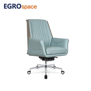 EGROspace Professional Supplier Ergonomic Wood Swivel Mid Back <b>Recliner</b> Executive Office <b>Leather</b> <b>Chair</b> ES-ST-NC-371 Executive Co - Product Image 2