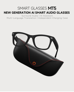NUEVAS Gafas Inteligentes MT5 con IA, BT 5.4, Asistente de Voz con IA, Traducción, Cancelación de Ruido, Sonido Estéreo, Carga Magnética - Product Image 1