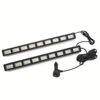 Barre lumineuse d'urgence LED Everbright améliorée, 4 couleurs commutables, 27 modes clignotants, 162 LED, fixation 2-en-1 pour pare-soleil et pare-brise
