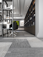 Dalles de moquette commerciales antidérapantes en boucle, ignifuges, lavables et amorties, 50x50cm, pour bureau et maison, avec support en polypropylène