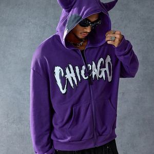 Street Manufacturer Hoodie Homme Rétro Y2K, Graphiques Anime Personnalisés, Impression Numérique, Coupe Oversize, Fermeture Éclair Intégrale - Product Image 2