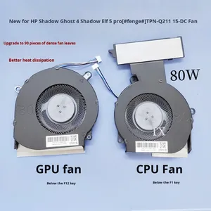 Phiên bản nâng cấp mới cho HP TPN-Q211 15-dc bóng ELF 4 & 5 Pro người hâm mộ với bóng mang đồng tản nhiệt cho trường hợp máy tính - Product Image 3