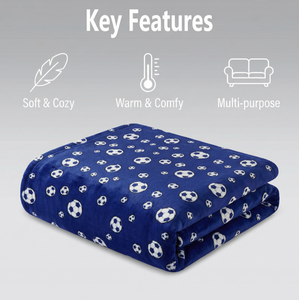 Football Series Printed 100% Polyester Soft Flannel High Grade Sofa <strong>Throw</strong> Blanket for Home Decor All-Season Use - Product Image 3