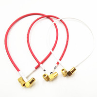 Câble coaxial RF Xindia haute performance personnalisé à manchon rouge RG188 avec connecteur SMB plaqué or, modèle XD-RFCA-0518