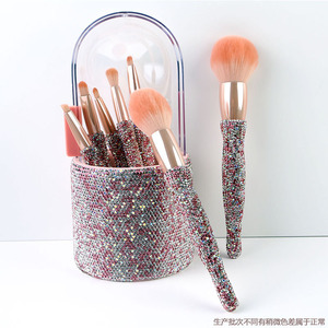 Juego de 8 Brochas de <span class=keywords><strong>Maquillaje</strong></span> de <span class=keywords><strong>Diamante</strong></span>, Brocha para Sombras de Ojos, Brocha para Polvos Sueltos, Herramienta de Belleza Exquisita - Product Image 5
