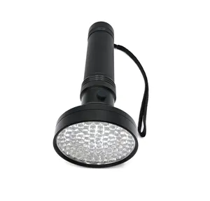 Lampu Senter UV Hitam 100 LED Kuat, Senter Cahaya Hitam Detektor Noda Hewan Peliharaan