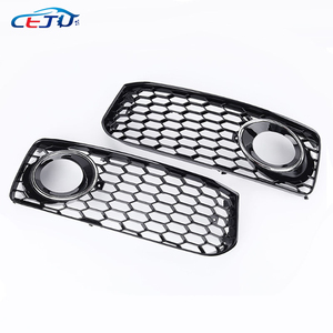 Une paire de couvercle de lampe antibrouillard de pare-chocs avant de voiture en nid d'abeille pour <span class=keywords><strong>Audi</strong></span> A5 <span class=keywords><strong>S5</strong></span> Cope <span class=keywords><strong>2008</strong></span> 2009 2010 2011 2012 - Product Image 4