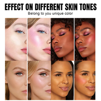 OEM Custom 3-en-1 Magic Blush Maquillage Noir à Orange Rose Crème Surligneur liquide changeant pour le visage Marque privée