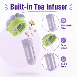 Bouteille isotherme PINKAH personnalisée de 750 ml en acier inoxydable 304 avec infuseur à thé et double couvercle pour boisson - Product Image 3