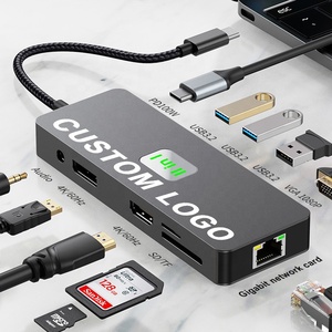 3.2 USB tốc độ cao truyền tải Type-C USB <span class=keywords><strong>Hub</strong></span> HD bốn màn hình mở rộng 11 cổng Dock trạm máy tính xách tay máy tính Splitter kho - Product Image 2