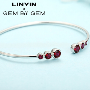 Khuyến mãi nóng! Bán buôn tùy chỉnh vòng tay và lắc tay bạc 925 cao cấp GIA, nhiều đá quý, kiểu dáng mở, thích hợp đeo hàng ngày. - Product Image 6