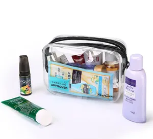 Custom transparent PVC makeup storage bag waterproof plastic toiletry storage bag for women