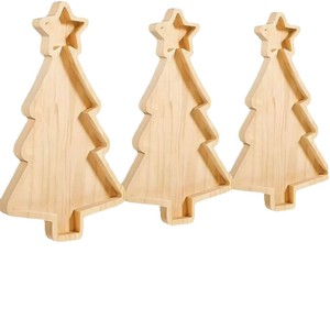 Wooden Christmas Tree <b>Tray</b> Natural Wood Color Serving Plate For <b>Snacks</b> And Candies Kids Party Decoration - Product Image 5