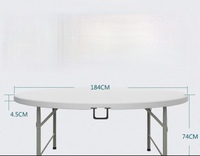 Tables rondes blanches portables pour banquet de mariage, restaurant, 10 places pliables, repas en plastique