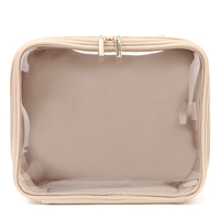 Trousse de toilette portable transparente en PU imperméable pour kit de soins personnels, organiseur de maquillage, sacs cosmétiques