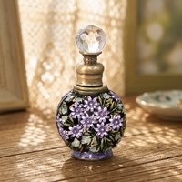 Botol parfum bunga logam 6ml botol isi ulang minyak esensial kaca kosong hadiah Dekorasi Rumah #57377