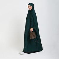 2024 populaires femmes modeste Khimar Hijab Abaya islamique couleur unie à manches longues jupe décontracté femmes prière Jilbab ensemble