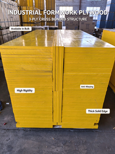 <span class=keywords><strong>Planche</strong></span> de coffrage et panneau de construction en contreplaqué jaune massif imperméable de 27 mm à 3 couches pour les constructeurs professionnels et la construction en béton - Product Image 3