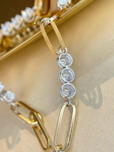Xinfly 18K Real Gold Natural Diamond <b>Bracelet</b> for Ladies Women Low MOQ Ready to Ship - Product Image 4