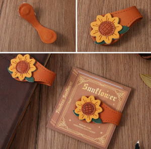 Marque-page en tissu tournesol avec bord cousu, réutilisable, cadeau, longueur 10 cm, design mignon de dessin animé - Product Image 4