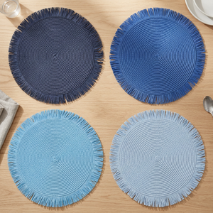 Tovaglietta di Carta Villa d'Este Home Tivoli con Stampa Floreale Sfumata Oceano, Tessuta a Mano, 4 Tonalità di Blu, Monouso, Lavabile, Logo Personalizzabile - Product Image 2