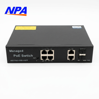 Switch PoE Géré Gigabit 4 Ports + 2 SFP + 2 SFP 10/100/1000Mbps 22Gbps QoS Empilable En Stock pour Caméra IP CCTV