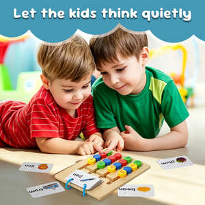 Jeu de correspondance de quatre couleurs 2 en 1 pour enfants, tableau de lettres pour l'<span class=keywords><strong>orthographe</strong></span>, jouet éducatif Montessori pour l'apprentissage précoce de l'alphabet - Product Image 6