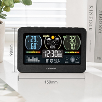 Termómetro Digital de Pared, Higrómetro, Presión Barométrica, Fase Lunar, Reloj Despertador de Escritorio, Pronóstico, Estación Meteorológica Inteligente