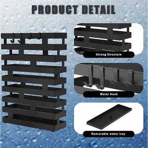 JH-Mech Freestanding <span class=keywords><strong>rettangolare</strong></span> con vassoio per l'acqua rimovibile e ganci <span class=keywords><strong>portaombrelli</strong></span> in metallo nero bagnato <span class=keywords><strong>portaombrelli</strong></span> - Product Image 4