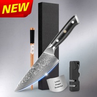 Noir G10 Mosaïque Pin Poignée Professionnel 6 pouces cuisine deba couteaux en acier damas mini sashimi couteau avec noyau vg10