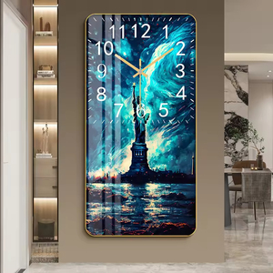 Grande orologio rettangolare moderno pittura decorativa di cristallo porcellana moda per la casa per le <span class=keywords><strong>pareti</strong></span> del soggiorno e del ristorante - Product Image 2
