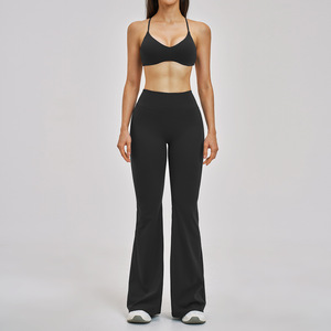 Nouveautés : Ensemble <span class=keywords><strong>de</strong></span> <span class=keywords><strong>sport</strong></span> <span class=keywords><strong>de</strong></span> <span class=keywords><strong>luxe</strong></span> élégant pour Pilates et Yoga, avec pantalon évasé taille haute, effet push-up fessier et dos élégant, séchage rapide - Product Image 4