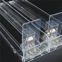 Poussoir à ressort plat en spirale pour tabac, système d'organisation de bouteilles pour supermarché, étagère en plastique PVC+POM transparent