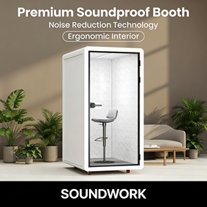 Cabine de bureau insonorisée modulaire moderne, mobilier de bureau insonorisé, cabine téléphonique mobile, cabine de réunion silencieuse, design élégant pour hôtel - Product Image 1