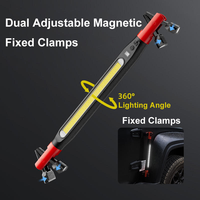 Lampe de travail pour réparation automobile 360 °   Lampe de travail rotative COB à LED rouges, fixation magnétique réglable, affichage numérique