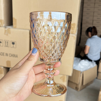 Gobelet en verre ambré plaqué de 11 oz, brillant et écologique, de haute qualité, fabriqué à la machine, pour mariage et fête, vente en gros