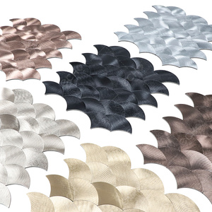 Modern Peel and Stick Mosaic champagne Color Easy Diy Fish Scale Shape Decorative Aluminum Composite Mosaic Waterproof - Product Image 6