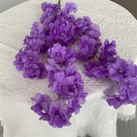 B-127 artificielle Sakura soie fleur de cerisier fleurs arbre branche tige fleurs suspendues branche mariage fleur violet foncé Sakura