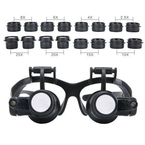 Hoofdband Led Licht Ogen Bril Vergrootglas 2.5X 4X 6X 8X 10X 15X <span class=keywords><strong>20X</strong></span> 25X Optische Lens Loep Voor Horlogemaker sieraden Reparatie - Product Image 4