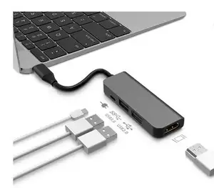 loại c micro usb hub Suppliers-4K 2 * USB-A Micro USB 5V Sạc Loại C Hub Adapter Siêu Mỏng Nhôm 4 Cổng USB C Hub Đa Cổng Adapter
