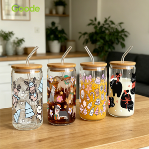 Etiquetas de Transferencia UV DTF Personalizadas Goode <span class=keywords><strong>para</strong></span> Botellas de Vidrio de 16 oz, Etiquetas de Alta Resolución <span class=keywords><strong>para</strong></span> Cosméticos de Lujo, Resistentes al Agua, Navidad - Product Image 5
