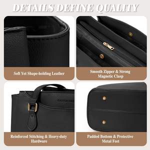 Maletín para Portátil RAINSMORE de 15.6 Pulgadas para Mujer, Impermeable, de Poliéster, con Doble Correa para el Hombro y Cierre de Cremallera, para Oficina o Profesora - Product Image 6