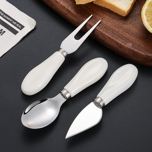 Cheese <b>Knife</b> <b>Set</b> Stainless Steel Ceramic Handle Dishwasher Safe Cheese Tools - Product Image 2