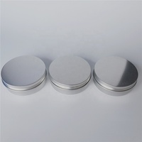 Pot rond en aluminium argenté de 4 oz avec couvercle à vis, 120 ml, boîte en aluminium pour crème à barbe